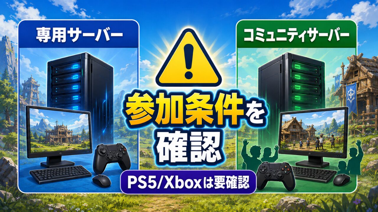 パルワールドの専用サーバーとコミュニティサーバーの違い
