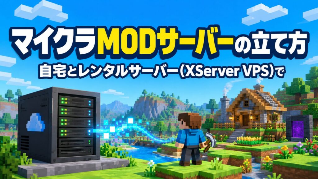 マイクラMODサーバーの立て方｜自宅とレンタルサーバー(XServer VPS)でMODを入れて遊ぶ