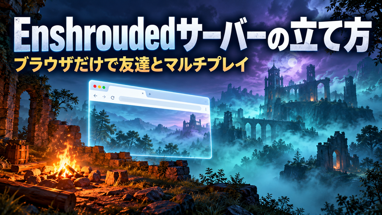 Enshroudedサーバーの立て方。ブラウザだけで友達とマルチプレイする手順