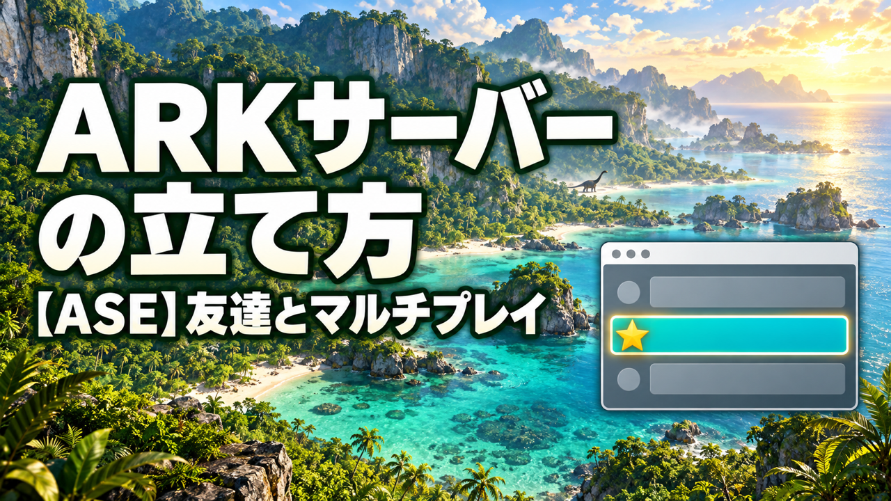 ARKサーバーの立て方。【ASE】友達とマルチプレイ