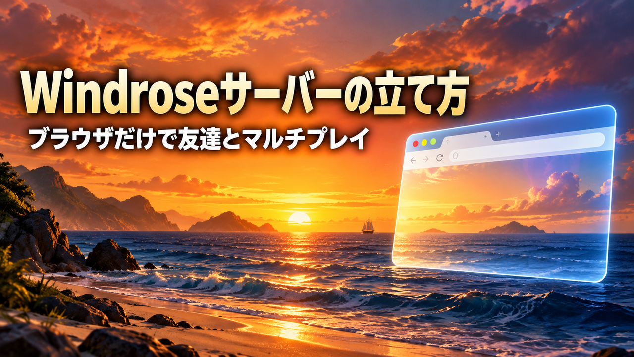 Windroseサーバーの立て方。ブラウザだけで友達とマルチプレイする手順